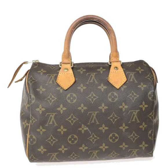 LOUIS VUITTON Speedy 25 Travel Hand Bag Monogram Leather Brown - Picture 3 of 16